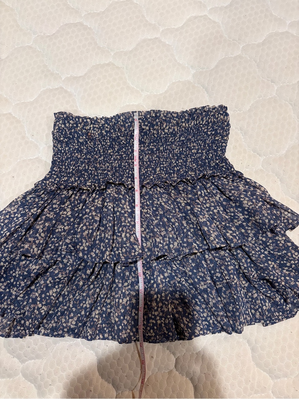 The Reset Blue Floral Smocked Tiered Mini Skirt - Picture 4 of 8
